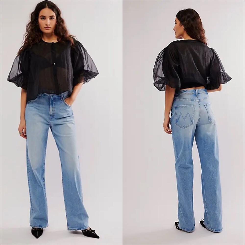 NWT MOTHER Wide Leg Jeans - Picture 4 of 12